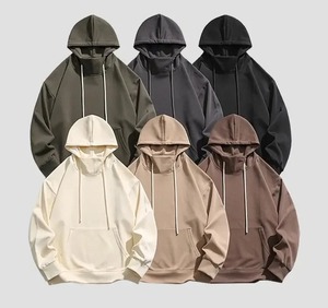 เสื้อสเวตเชิ้ตคอกลมทรงโอเวอร์ไซส์สำหรับผู้ชาย สีพื้น เรียบง่าย ระบายอากาศได้ดี ผ้าถักเนื้อกำมะหยี่ 100% ผ้าฝ้าย ทรงหลวม แขนยาว สำหรับฤดูใบไม้ผลิ - Product Image 1