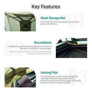 Carpa de Camping Erica, Octogonal, Impermeable, Tipo de Armazón Recto, Familiar, para 4-5 Personas, para Viajes de Pesca, Multiusos, Fácil de Instalar, Rápida - Product Image 5