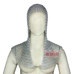 Capucha de Malla de Aluminio Medieval con Anillos de 10mm, Calidad Premium para Armadura de Caballero, Reenactment, Cosplay y Disfraz de Halloween - Product Image 1
