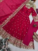 Robe longue Anarkali de style indien traditionnel avec broderie, dupatta de créateur, Anarkali prêt-à-porter