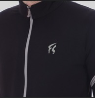 Blouson bomber noir zippé pour homme, sportif, en polaire légère, coupe classique, en polyester, style streetwear, idéal pour le printemps
