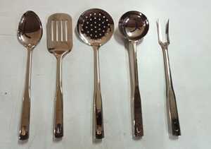 Ustensiles de cuisine en acier inoxydable pour cuisiner et servir, compatibles lave-vaisselle, antidérapants, légers - Product Image 2