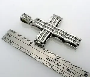 Collar con Colgante de Cruz de Moissanita, Plata de Ley 925, Chapado en Oro, Colgante con Incrustaciones de Diamantes, Joyería de Lujo, Regalo para Hombres y Mujeres - Product Image 6