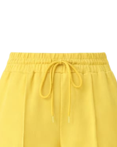 Custom Yellow Wide Leg Pants Women Casual High Waist <b>Drawstring</b> <b>Trouser</b> Loose Fit Straight Pants Comfortable Lounge Wear Fashion - Product Image 4