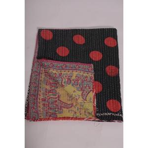 Couverture Kantha imprimée, motif floral vintage, en coton lavable, jeté de lit bohème, couverture indienne réversible, faite à la main, écologique, décoration - Product Image 5