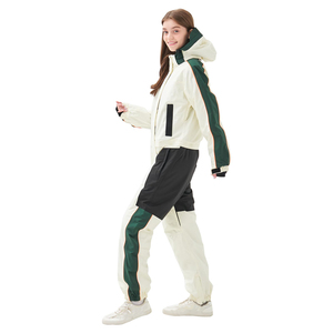 Traje de Esquí de Una Pieza para Mujer, Chaqueta con Capucha Impermeable, Conjunto de Pantalones, Color Sólido, Aislamiento, Cierre de Cremallera, Ropa de Invierno para Exteriores - Product Image 1