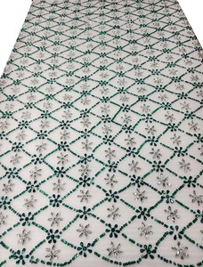 Tela de Tul con Encaje Floral, Elegante y Tradicional, con Pedrería, Hecha a Mano, Colores Personalizados, Ecológica, 5 Yardas, para Vestidos, A.K.TRENDY - Product Image 3