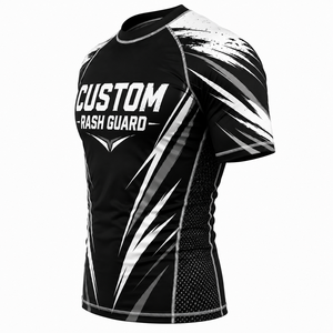 Maillot de compression à manches courtes pour BJJ, MMA, Jiu Jitsu, grappling, entraînement fitness, vêtements de sport personnalisés numériques - Product Image 4