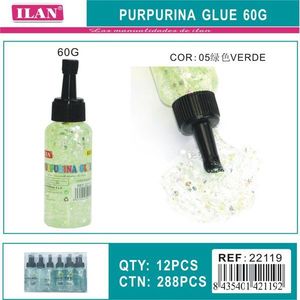 Colla Glitter Verde Ilan Purpurina 60G per Lavoretti Creativi - Product Image 3