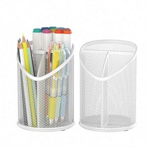 3-Compartment Metal Mesh <b>Pen</b> and Pencil Holder Desk Organizer - Product Image 1