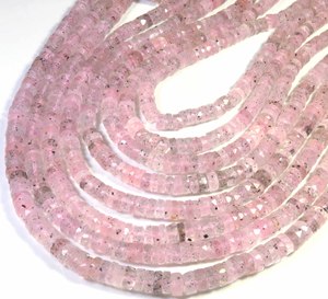 Cuentas de Cuarzo Lepidocrocita Rosa Natural en Forma de Disco Heishi de 16 Pulgadas, Separadores Planos, Cuentas de Lepidocrocita Facetadas con Puntos Negros de 7mm - Product Image 5
