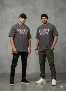 Camisetas Personalizadas para Hombre con Bordado Desgastado, Camisetas Extra Grandes con Hombros Caídos y Efecto Desgastado por el Sol - Product Image 1