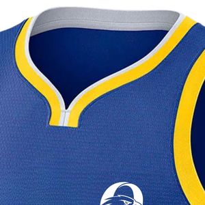 Camiseta de baloncesto azul y amarilla para hombre, camiseta sin mangas para equipo, ropa deportiva ligera y transpirable, entrenamiento, juego, competición - Product Image 3