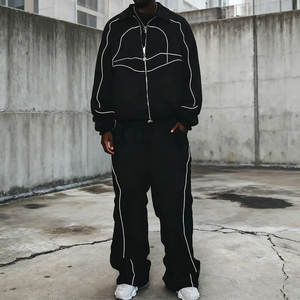 Ensemble de survêtement unisexe coupe-vent 2-en-1 en polyester 100 % personnalisé, vêtements de sport coupe-vent de haute qualité, coupe oversize - Product Image 5