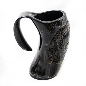 Jarra de Cuerno de Buey de Alta Calidad, Jarra de Cuerno Vikinga Náutica, Jarra Medieval de Cuerno de Búfalo a Precios Muy Accesibles - Product Image 6