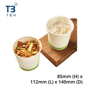 Bol à salade en papier blanc de qualité supérieure avec couvercle, 750cc, conteneur jetable pour stand alimentaire, fête, événement - Vendeur Malaisie - Product Image 1