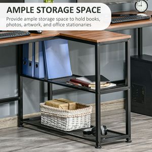 83FT Large Office Desk Durable Two-Person <b>Study</b> Writing <b>Table</b> with Bookshelf for Home Office or Classroom Use - Product Image 5