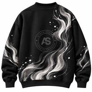 <b>Men</b>’s Abstract Wave Print <b>Crewneck</b> <b>Sweatshirt</b> Custom Graphic Pullover Casual Streetwear <b>Sweatshirt</b> - Product Image 2