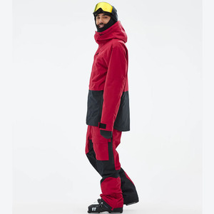 Chaqueta de Esquí y Snowboard para Hombre, Invierno 2026, Personalizada, con Capucha, Impermeable 10,000mm, 100% Poliéster, Rojo Oscuro/Negro, Montec - Product Image 3