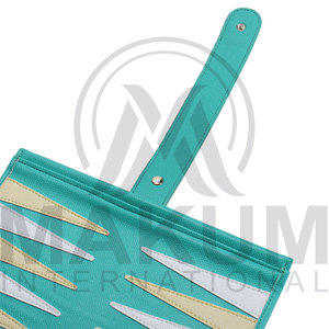 Pu Leather Backgammon Set Rolling Board Game With Dice And Checkers For Two Players Abstract Strategy <b>Entertainment</b> - Product Image 5