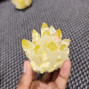 Cristal de Cuarzo Citrino Fantasma Amarillo, Grado Clúster, Redondo, Natural, Piedra Energética Curativa, Gujarat - Product Image 1