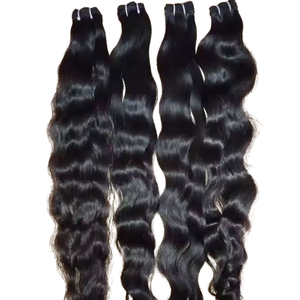 Extensions de cheveux humains vierges indiens non traités 10-32 pouces, provenant d'un seul donneur, lots noirs naturels, Remy, vente en gros - Product Image 5