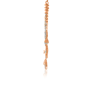 Collier de soirée luxueux plaqué or rose, orné de diamants de laboratoire taille ronde en forme de goutte d'eau, pour femme - Product Image 3