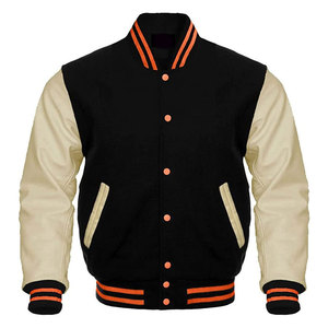 Modern Varsity <b>Jacket</b> Fashionable Take on Letterman Style Wool Body <b>Leather</b> Sleeves Great for Streetwear Trends - Product Image 2