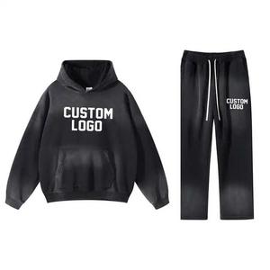 Chaqueta Deportiva Cortavientos Personalizada Unisex |   Pantalones acampanados de chándal de forro polar ligero |   Sudadera con Capucha Bordada con Logotipo, Estilo Casual - Product Image 6