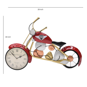 GUNENDRA Crafts Decorative <b>Vintage</b> <b>Wall</b> Décor Bike with <b>Clock</b> Showpiece for Home Décor Made (18x6x12 INCHES) - Product Image 2