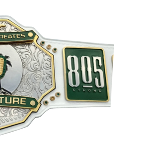 เข็มขัดแชมป์ 805 Strong Championship - เข็มขัดกีฬาสีขาวแบบปรับแต่งได้พร้อมรายละเอียดสีทอง - รางวัลสะสมระดับพรีเมียม - Product Image 4