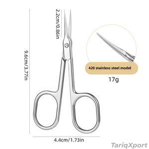 Ciseaux de beauté de style russe 420 à tête courbée, outil pour cuticules, coupe-sourcils, lame droite, lame tranchante, pour gauchers, maquillage - Product Image 3