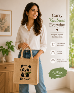 Bolsa de Yute Mini con Estampado de Panda Adorable AMANI, Bolsa de Regalo Reutilizable Ecológica, Bolsa Personalizada para Fiestas Infantiles, Bengala Occidental - Product Image 2