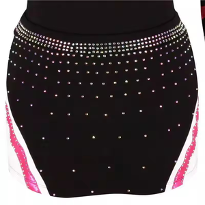 Uniforme de cheerleading personnalisé pour compétition All Star à manches longues avec strass et jupes à volants - Product Image 4