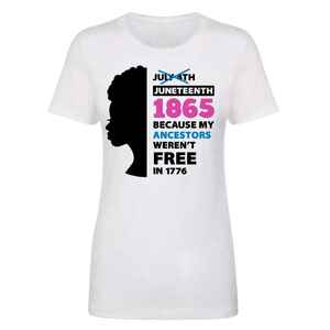 T-shirt graphique Juneteenth 1865 pour femme, en coton, manches courtes, col rond, imprimé culturel, vente en gros OEM en vrac - Product Image 1