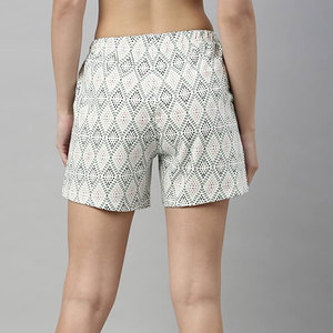 Women Geometric Print Casual Shorts <b>Elastic</b> Waist Drawstring Lightweight Summer Relaxed Fit Daily Wear Shorts by TANAZAINRA - Product Image 2