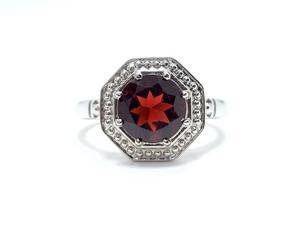 Anillo de Plata con Granate Rojo Natural Redondo, Anillo de Piedra de Nacimiento de Enero, Regalo de Cumpleaños o Aniversario para Ella - Product Image 4
