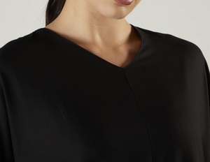 Nouvelle Abaya élégante noire traditionnelle islamique pour femmes, style Dubaï, vêtement musulman d'Arabie Saoudite, en polyester, longueur MAXI, collection Printemps 2026 - Product Image 3