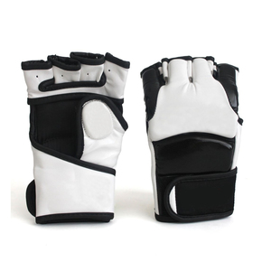 Guantes Deportivos de Medio Dedo, de Cuero PU, con Correa Ajustable para la Muñeca, para Gimnasio, Unisex, Negro y Blanco - Product Image 2
