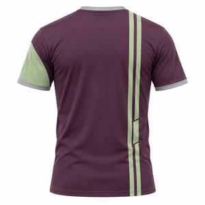 เสื้อยืดสปอร์ตแขนสั้นสีม่วงเขียว คอโอ ทรงสลิมฟิต แห้งเร็ว ผ้าถัก ความยาวปกติ - Product Image 2