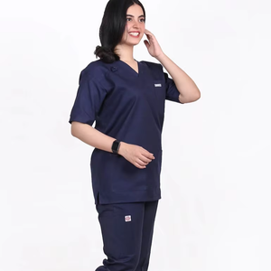 Hot Sale Knitted Medical <b>Scrubs</b> Uniforms for Women's <b>Scrub</b> <b>Tops</b> & Nurse Uniform Sets OEM Service with Custom Logo & Color - Product Image 1