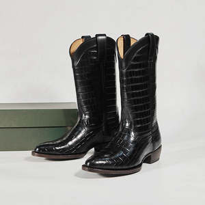 Botas Vaqueras de Media Pantorrilla para Mujer, Estilo Occidental, Calzado de Cuero, Costuras Duraderas, Colores Retro de Moda, Servicio OEM - Product Image 1