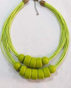 Unique Vintage Geometric Resin Beaded <b>Necklace</b> Fashion Jewelry Handmade Vibrant Colors <b>Statement</b> Accessory Unisex Casual Party - Product Image 3