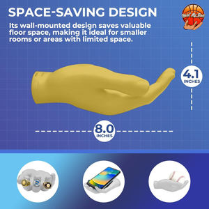 Support mural en résine pour petite balle, à tenir à gauche/droite, avec présentoir sculpté - Plusieurs couleurs - Product Image 6