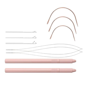 Kit d'outils professionnels en acier inoxydable pour extensions de cheveux avec pinces, aiguille à boucle et crochet pour applications en salon - Product Image 2