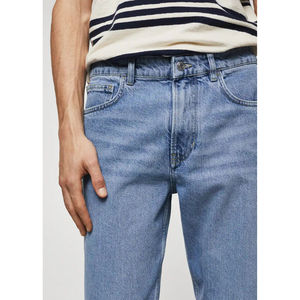 Pantalones de mezclilla Bleach Repair High Street para hombre, elegantes, transpirables, de tejido sólido, de alta calidad, corte slim fit, con cierre de cremallera. - Product Image 1