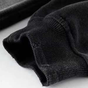 Sweat à capuche personnalisé pour homme, style vintage, effet vieilli, délavé à l'acide, en coton épais French Terry, effet soleil, coupe oversize, à carreaux sur le devant - Product Image 5