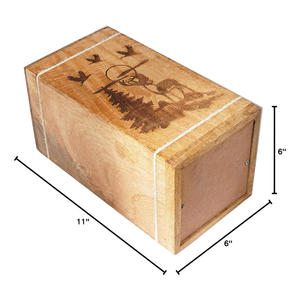 Industry Leader High Quality Wooden Urn for Human Ashes Adult, <b>Dog</b> Cat Pets Urn <b>Box</b> Deer Carved Burial Funeral Pet <b>Memorial</b> Urns - Product Image 4