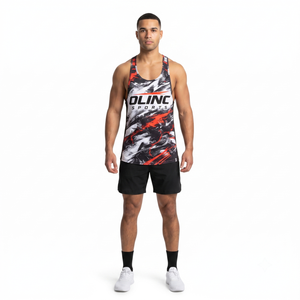 Men Gym <b>Stringer</b> Tank Top Interlock/Micro Mesh 95% Polyester Spandex Y-Back <b>Vest</b> Breathable Quick-Dry Bodybuilding Fitness - Product Image 1