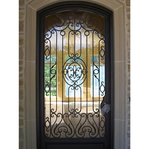 Postmodern Steel Wrought Iron Custom Entry <b>Door</b> Glass Panels Stainless Steel Screen Waterproof Exterior <b>Security</b> <b>Door</b> for Villa - Product Image 3